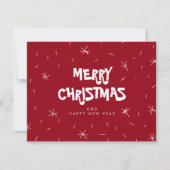 フラットスノーロゴメリークリスマスカード サンキューカード (正面)