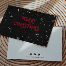 フラットスノーロゴメリークリスマスカード
