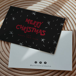 フラットスノーロゴメリークリスマスカード サンキューカード