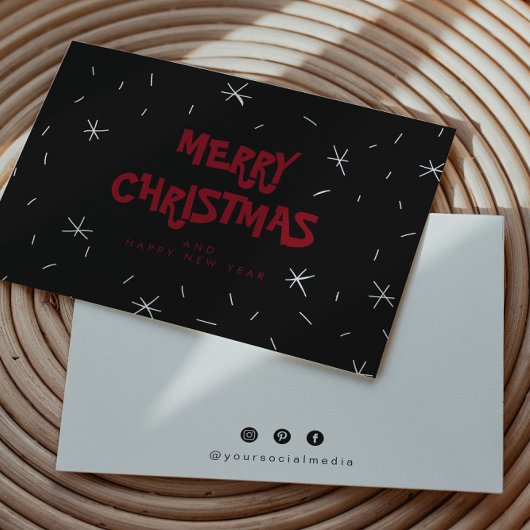 フラットスノーロゴメリークリスマスカード サンキューカード