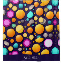 フラットスマイルサークルオレンジブルーレトロパターン