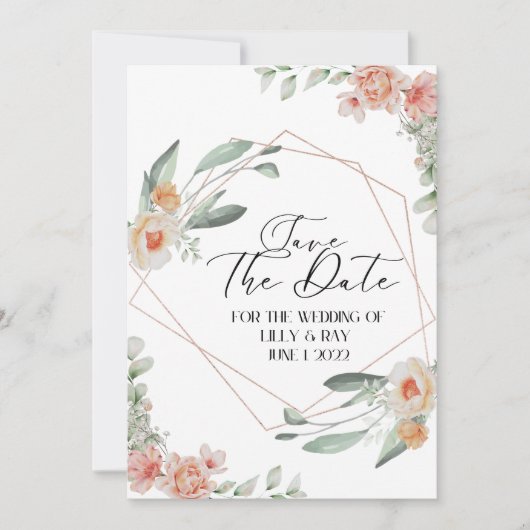 フラットセーブザデートカード セーブザデート (正面)