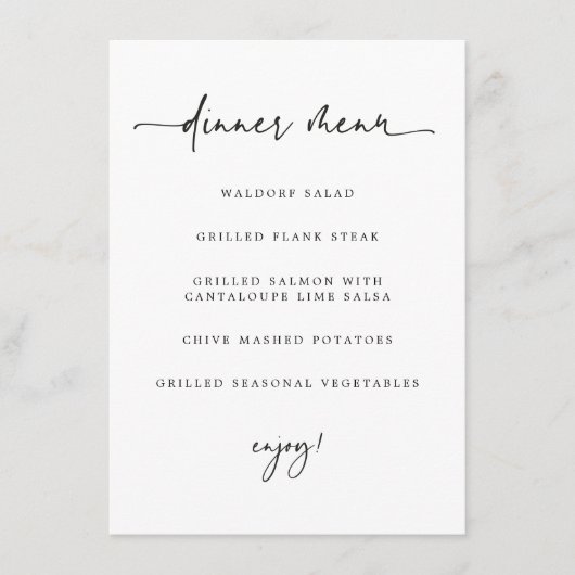 フラットディナーメニュー メニュー (正面)