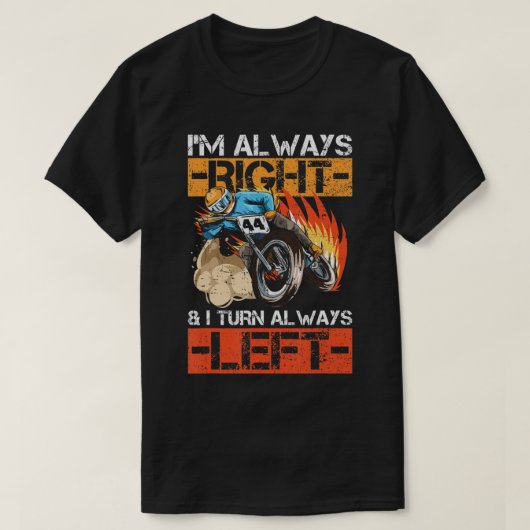 フラットトラック用レーシングフラットトラックバイク引用文 Tシャツ (デザイン正面)