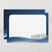 フラットノートと名前の付いた鋼波 ノートカード (正面/裏面)