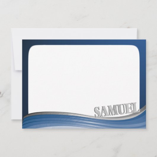 フラットノートと名前の付いた鋼波 ノートカード (正面)