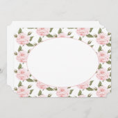 フラットノートカードまたは招待状-ヴィンテージピンクローズ 招待状 (正面/裏面)