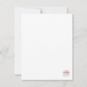 フラットノートカードバラの水色とインク ノートカード (裏面)