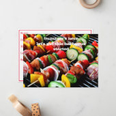 フラットノートカードバーベキュー招待状 ノートカード (正面/裏面インサイチュ)