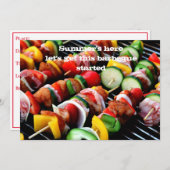 フラットノートカードバーベキュー招待状 ノートカード (正面/裏面)