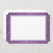 フラットノートカードパープルグリッター縁ど ノートカード (正面/裏面)