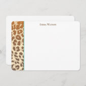 フラットノートカードヒョウの印刷 ノートカード (正面/裏面)