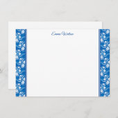 フラットノートカードブルーフローラ ノートカード (正面/裏面)