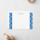 フラットノートカードブルーフローラ ノートカード (正面/裏面インサイチュ)