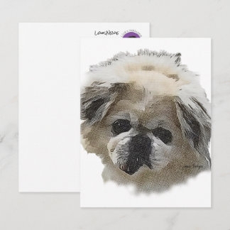 フラットノートカードルイニューウィザレスキューPekingese ノートカード