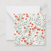 フラットノートカード:フローラ:小さな赤い花 ノートカード (正面)