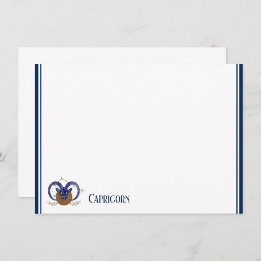 フラットノートカード – 〔占星術の〕十二宮図山羊座 ノートカード (正面/裏面)
