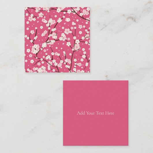 フラットノートカード:桜:さくらんぼの花。  ノートカード (正面/裏面)