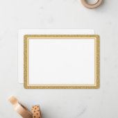 フラットノートカード – 金ゴールドグリッター縁ど ノートカード (正面/裏面インサイチュ)