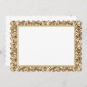 フラットノートカード – 金ゴールドグリッター縁ど ノートカード (正面/裏面)