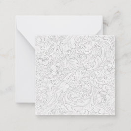 フラットノートカード： WILLIAM MORRIS ：フローラルパターン ノートカード