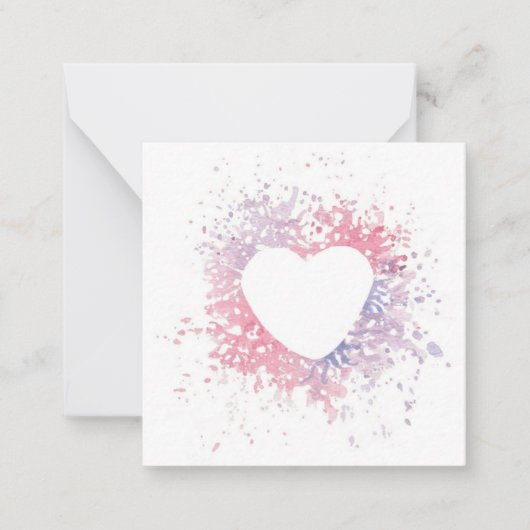 フラットノートハートの入力 ノートカード (正面)