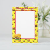 フラットパネル両面チーズバーガーサンキューカード サンキューカード (スタンド正面)