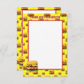 フラットパネル両面チーズバーガーサンキューカード サンキューカード (正面/裏面)