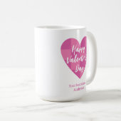 フラットピンクハッピーバレンタインデー コーヒーマグカップ (正面右)