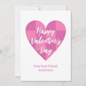 フラットピンクハッピーバレンタインデー シーズンカード (正面)