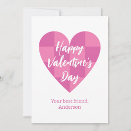 フラットピンクハッピーバレンタインデー シーズンカード