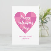 フラットピンクハッピーバレンタインデー シーズンカード (スタンド正面)