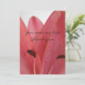 フラットピンク花びら救ユーマイライフカード サンキューカード (スタンド正面)