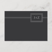 フラットブラック モダン ミニマル モノグラム QRコード 詳細 エンクロージャーカード (裏面)