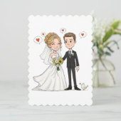 フラットプリント紙上の結婚式招待状 (スタンド正面)