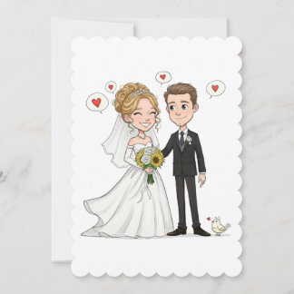 フラットプリント紙上の結婚式招待状
