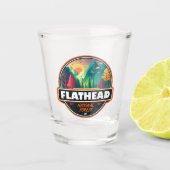 フラットヘッドナショナルフォレストモンタナエンブレム ショットグラス (正面)