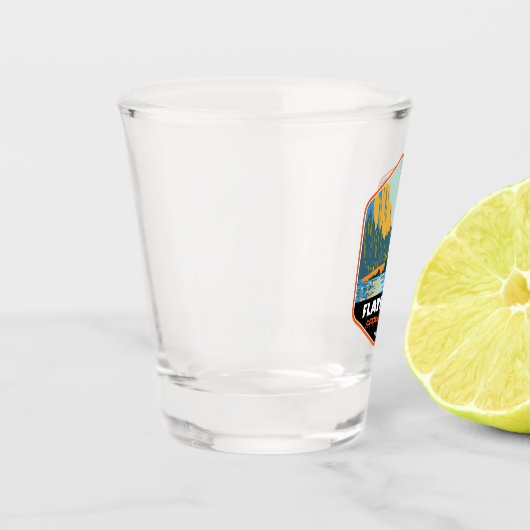 フラットヘッドナショナルフォレストモンタナヴィンテージエンブレム ショットグラス (左)