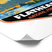 フラットヘッドナショナルフォレストモンタナヴィンテージエンブレム ポスター (角)