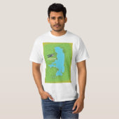 フラットヘッドモンタナ湖USAの地図の旅行ポスター。 Tシャツ (正面フル)