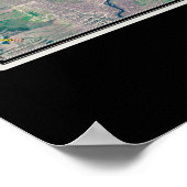 フラットヘッドレイクモンタナfrom宇宙衛星地図 ポスター (角)