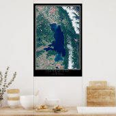 フラットヘッドレイクモンタナfrom宇宙衛星地図 ポスター (キッチン)