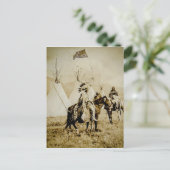 フラットヘッド族 ヴィンテージ ネイティブアメリカン 戦士 ポストカード (スタンド正面)