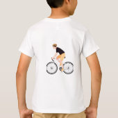 フラットベクターグラフ 自転車に乗る男性 スポーツ サイクリスト Tシャツ (裏面)