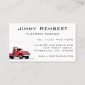 フラットベッドトーイングレポサービスレッドトウトラック 名刺 (裏面)