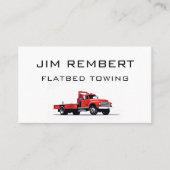 フラットベッドトーイングレポサービスレッドトウトラック 名刺 (正面)