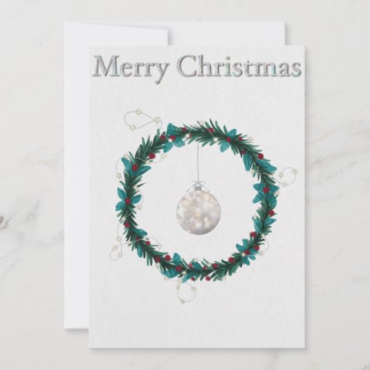 フラットホリデーカードウィズクリスマスイラストレーション シーズンカード (正面)