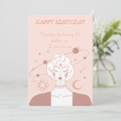 フラットホリデーカードハッピー50th誕生日神秘的 シーズンカード (スタンド正面)