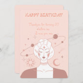 フラットホリデーカードハッピー50th誕生日神秘的 シーズンカード (正面/裏面)