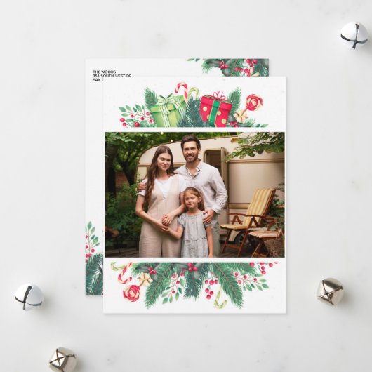 フラットホリデーカード、サイズ：4.25インチ×5.5インチ、紙：マット シーズンカード (正面/裏面インサイチュ)